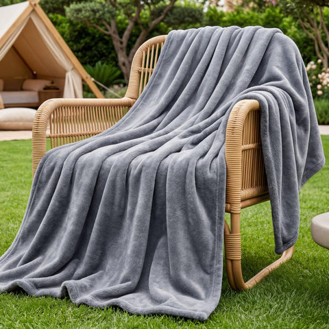 Bedsure close-up of microfiber pile highlighting soft texture for comfort