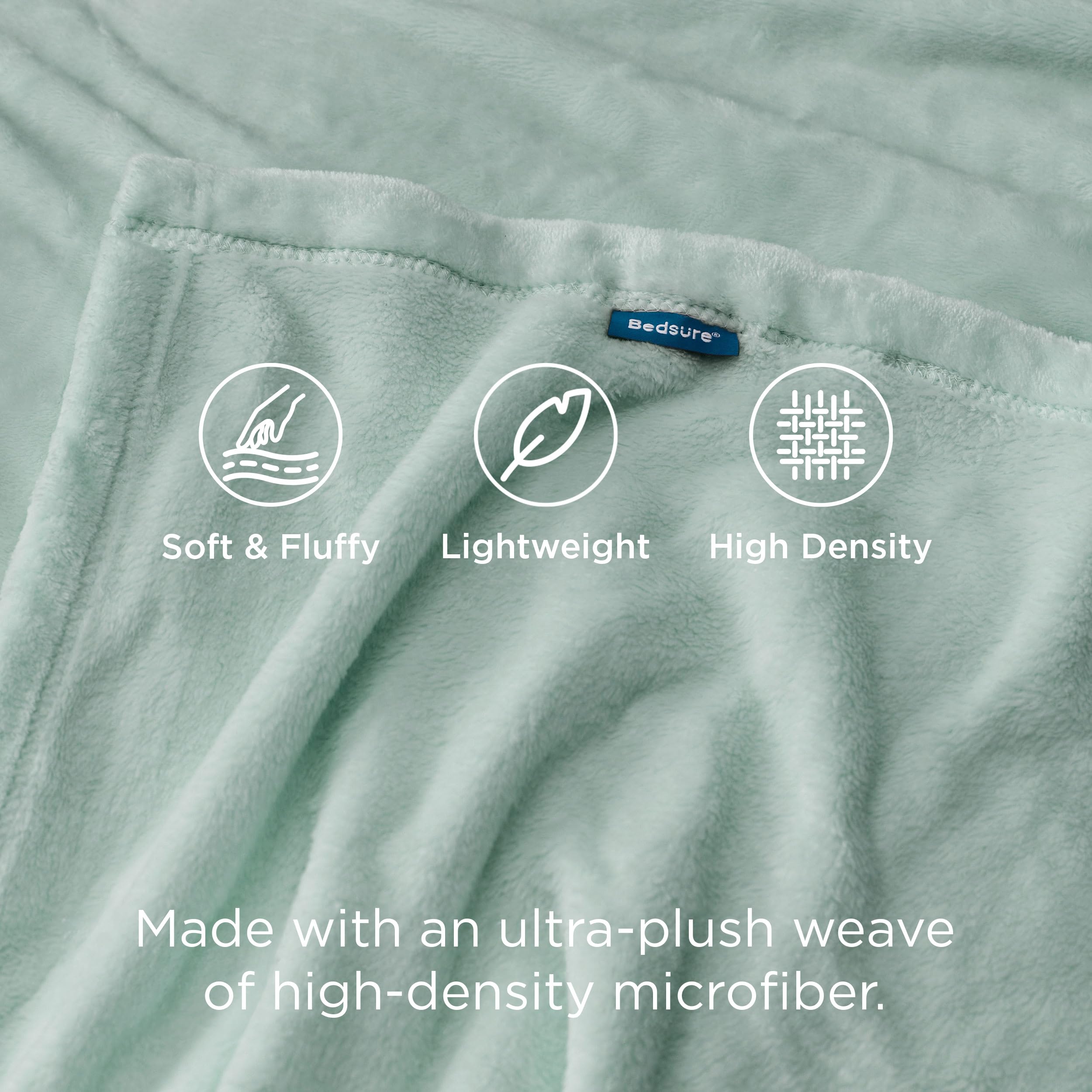 Bedsure GentleSoft close detail of reinforced edge stitching for lasting durability