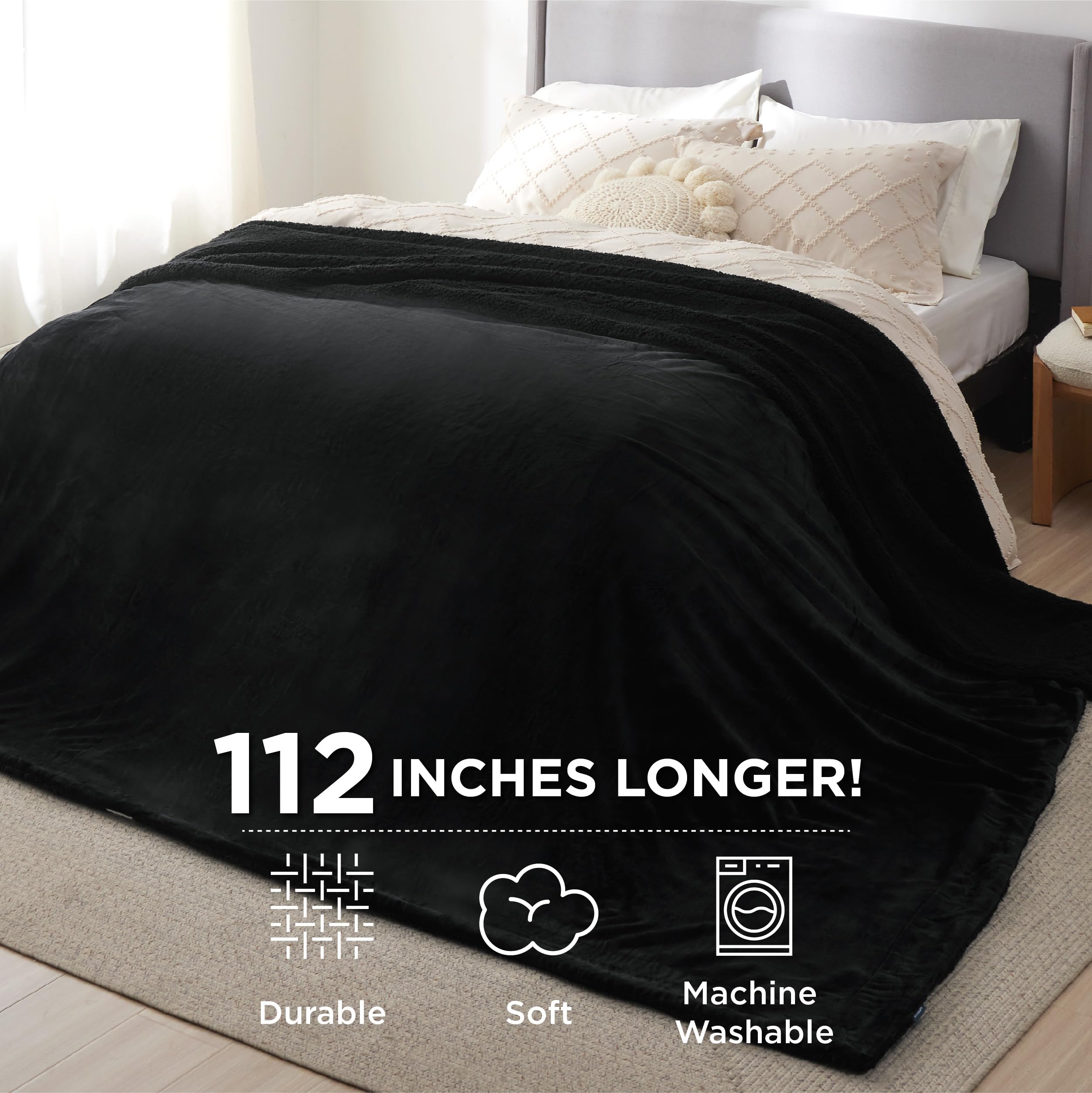 Bedsure gentleSoft flannel texture close-up shows silky surface comfort benefit