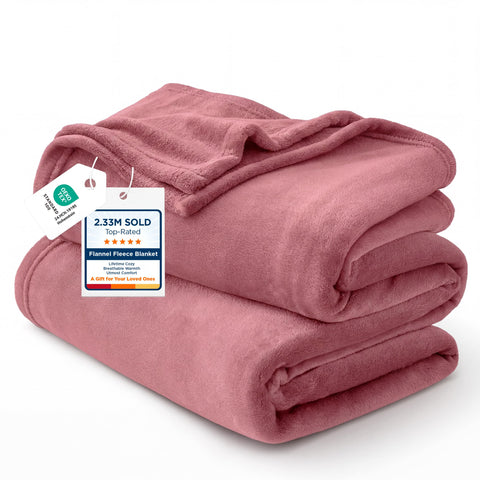 Bedsure GentleSoft front full view showing dusty rose color and cozy appeal