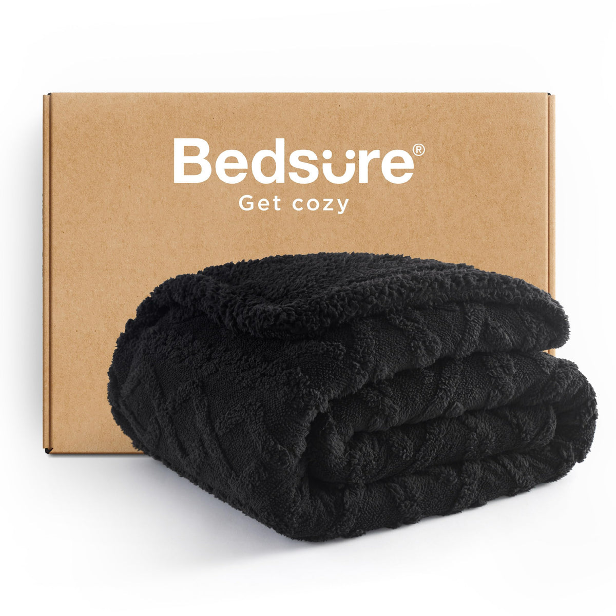 Bedsure throw front view showing plush sherpa and cozy appeal for home comfort
