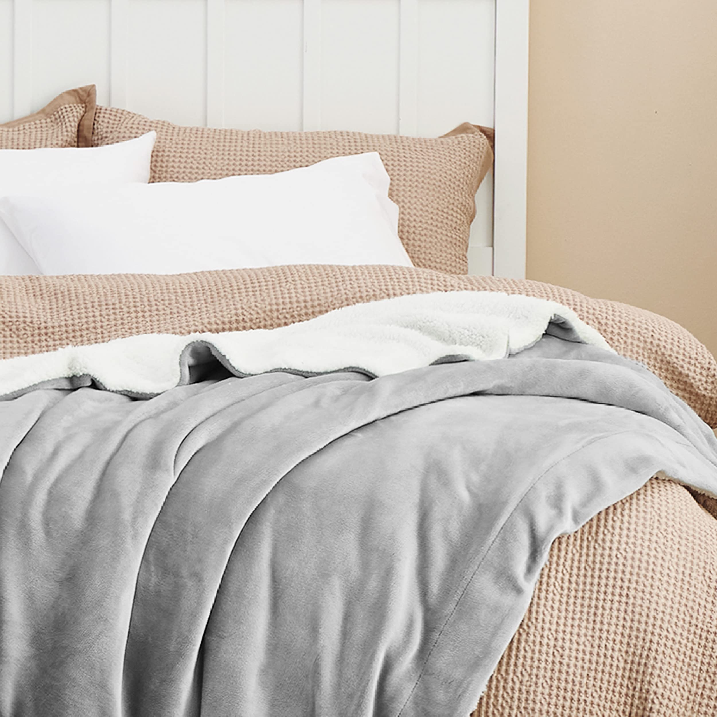 Bedsure GentleSoft draped on king bed illustrating full bed coverage