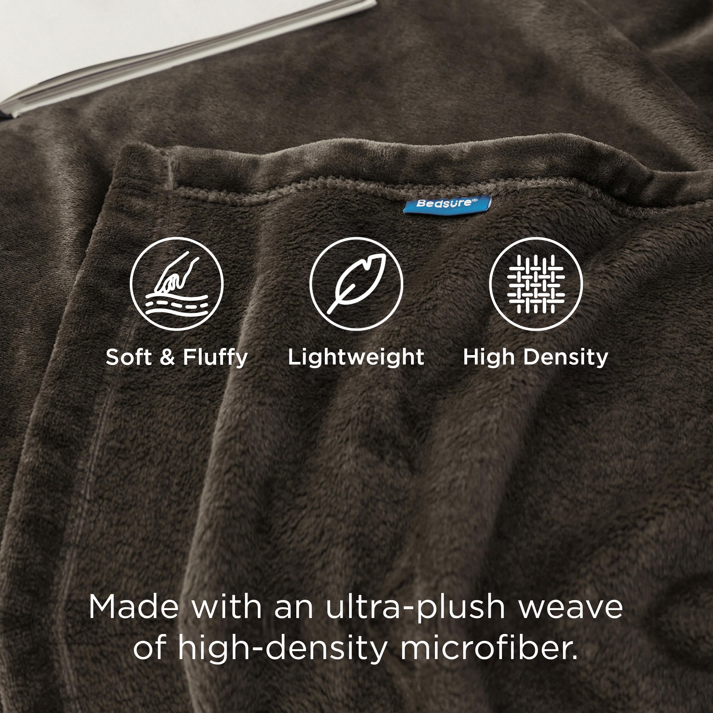 Bedsure blanket draped on sofa offering warm comfort during lounging