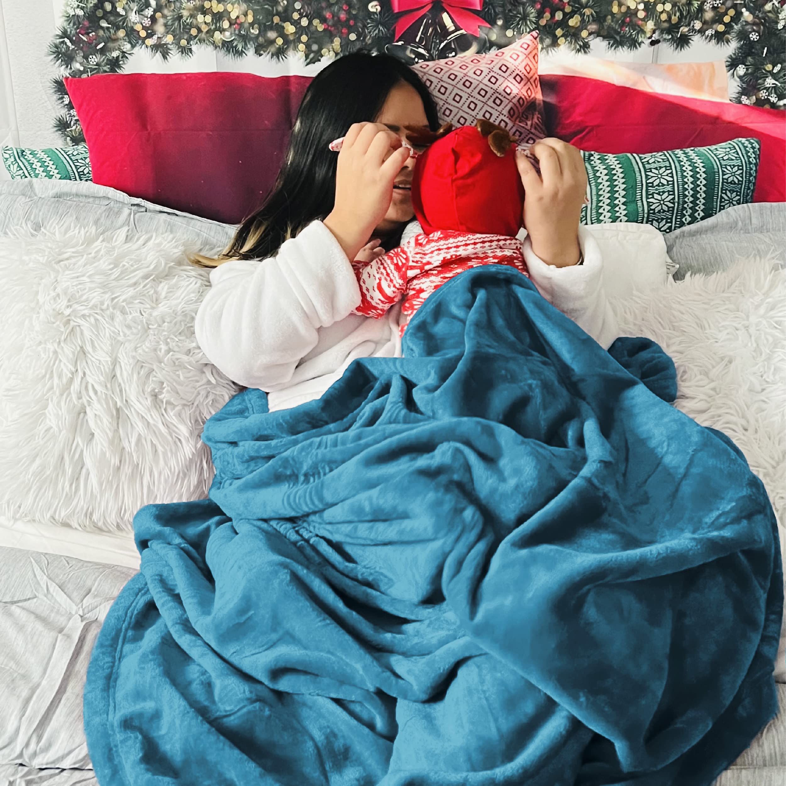 Bedsure blanket draped on sofa for lounging and quick living-room warmth