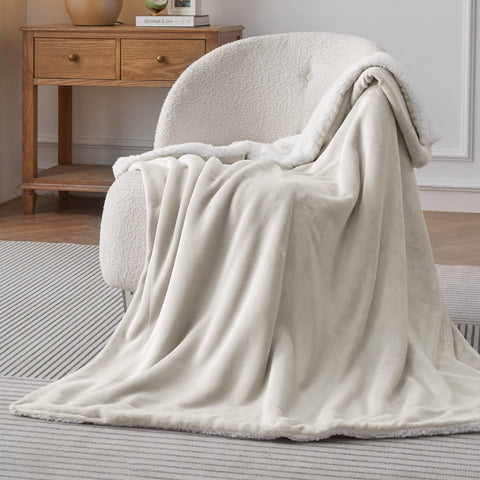 Bedsure Sherpa reverse close-up showing plush pile for warm insulation