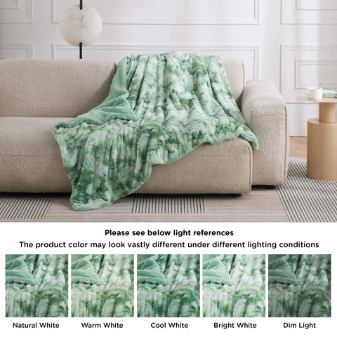 Bedsure spread across bed showing decorative sage green ambiance