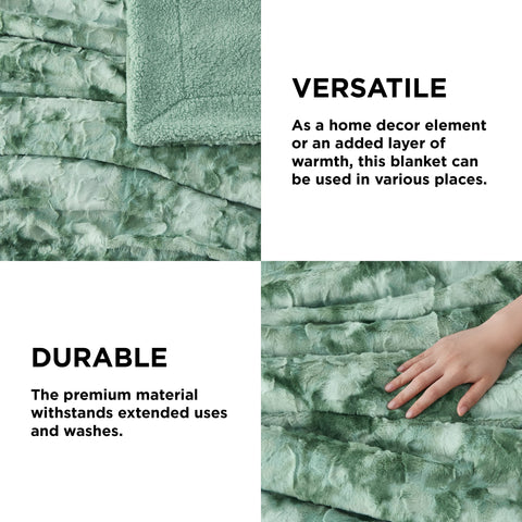 Bedsure folded blanket beside ruler showing compact storage ease