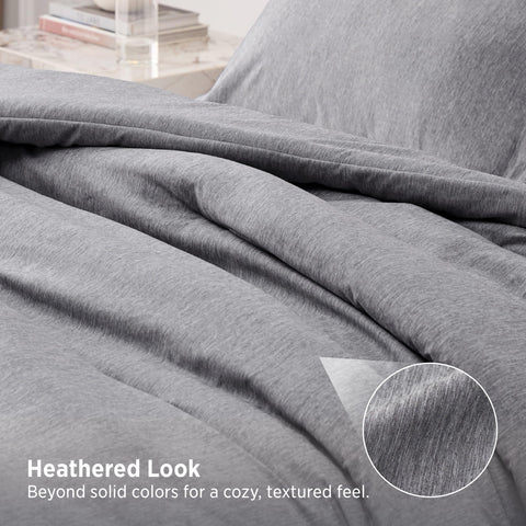 Bedsure image of comforter corner loops and edge label illustrating duvet-attachment feature
