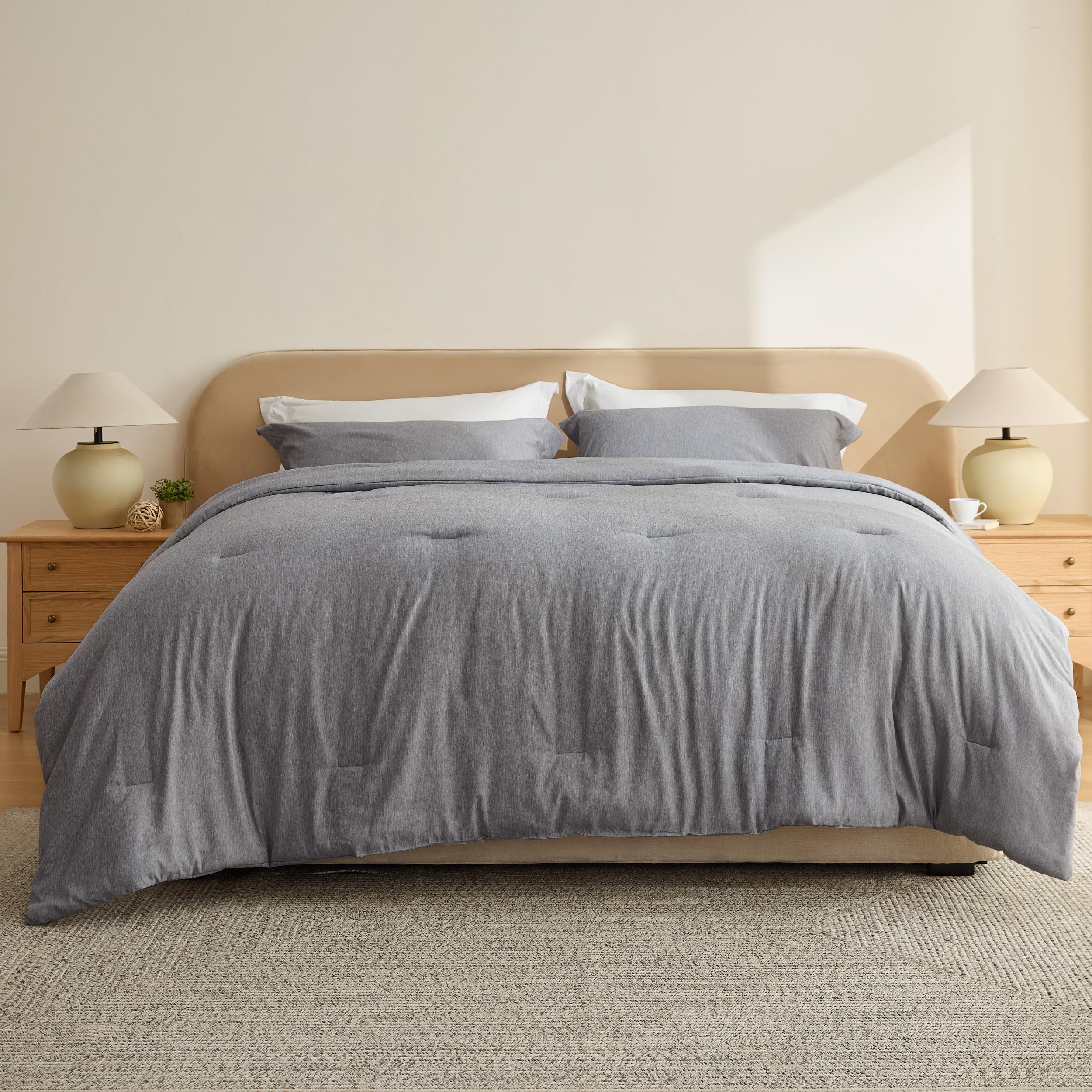 Bedsure close-up of brushed microfiber texture showing soft feel and cozy comfort