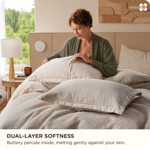 Bedsure hidden zipper detail providing secure comforter placement and clean edge