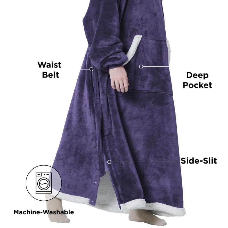 Bedsure adjustable belt and ribbed cuffs demonstrating fit customization and heat retention