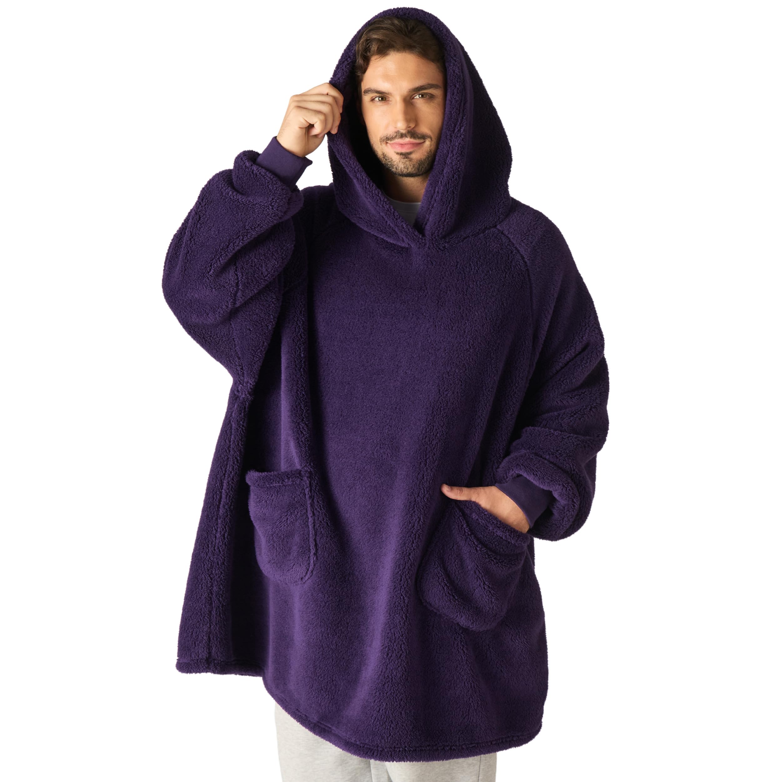 Bedsure front view hoodie showing cozy oversized fit and warmth