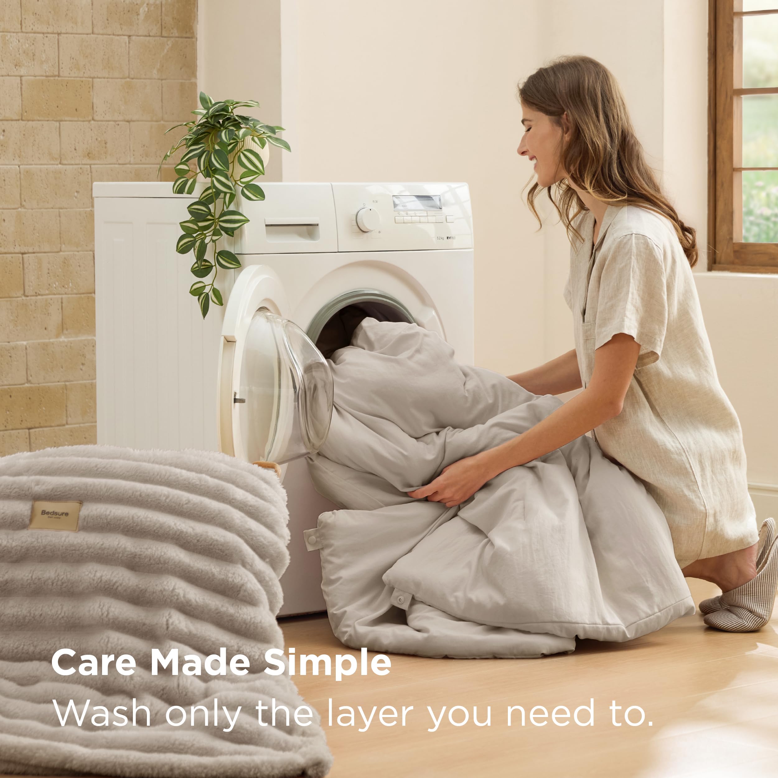 Bedsure styled in dorm room to show portability and small-space suitability