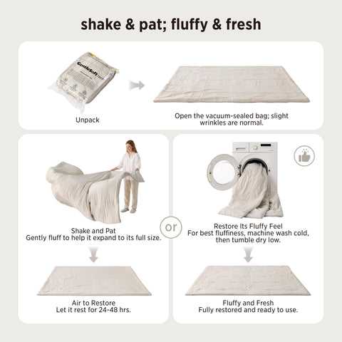 Bedsure comforter styled in a neutral bedroom for decor inspiration