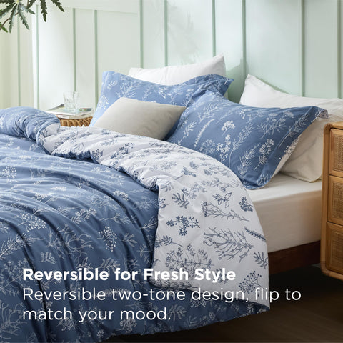 Bedsure Infinity Blue reverse side showing contrasting colorway and versatility for decor updates
