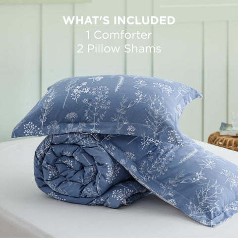 Bedsure comforter at foot-of-bed showing full-size coverage and scale