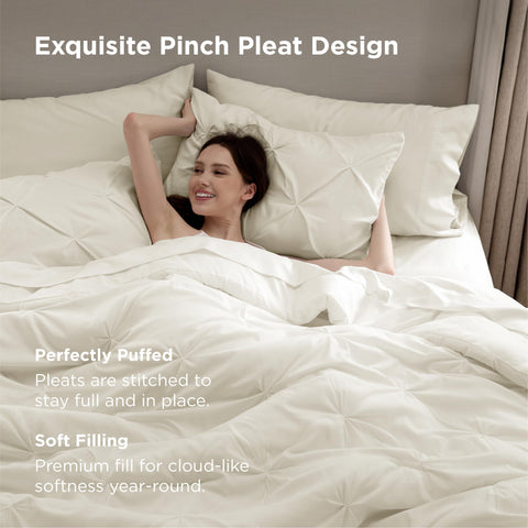 Bedsure brushed microfiber close-up showing silky texture and quiet comfort