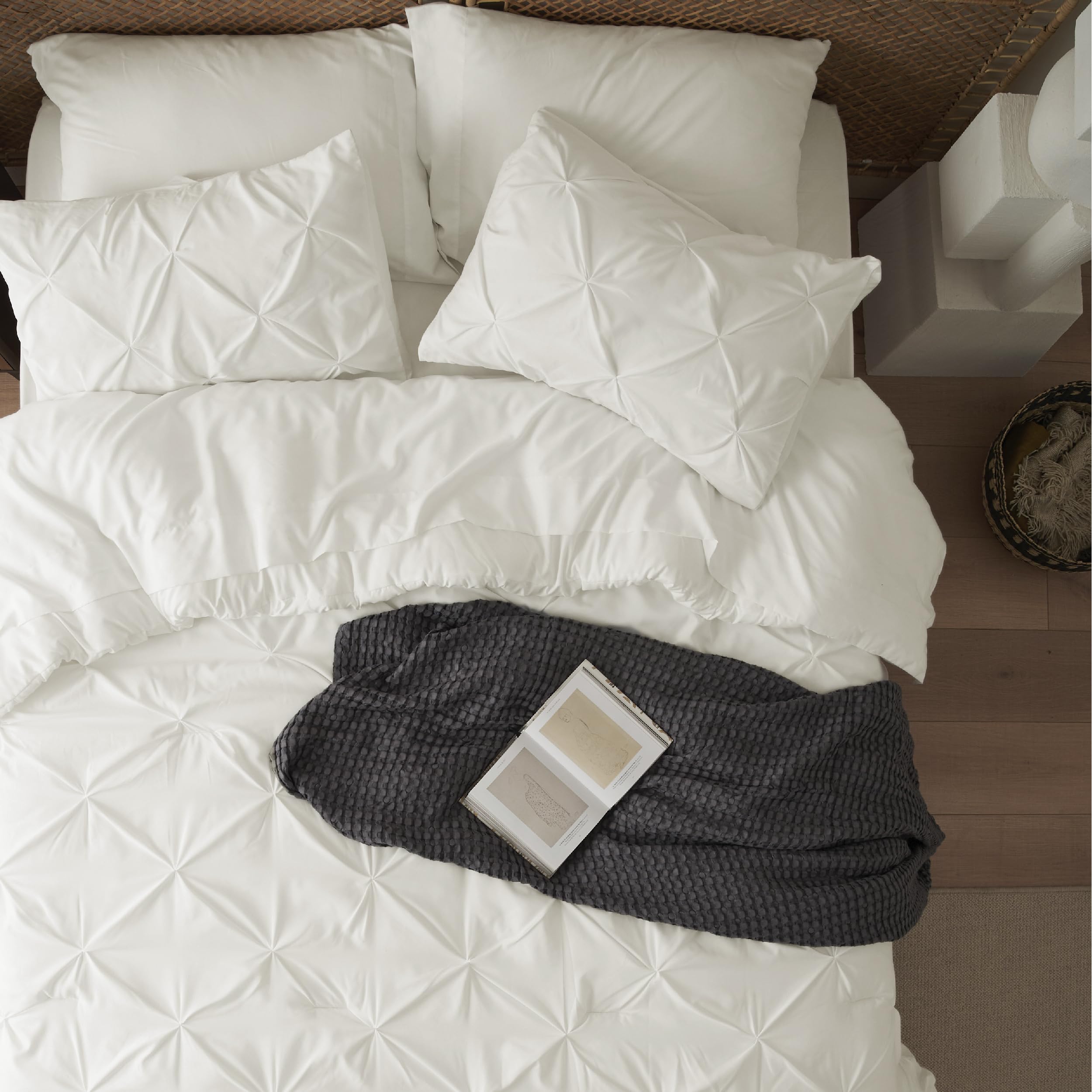 Bedsure set styled on king bed in bedroom to show scale and elegance