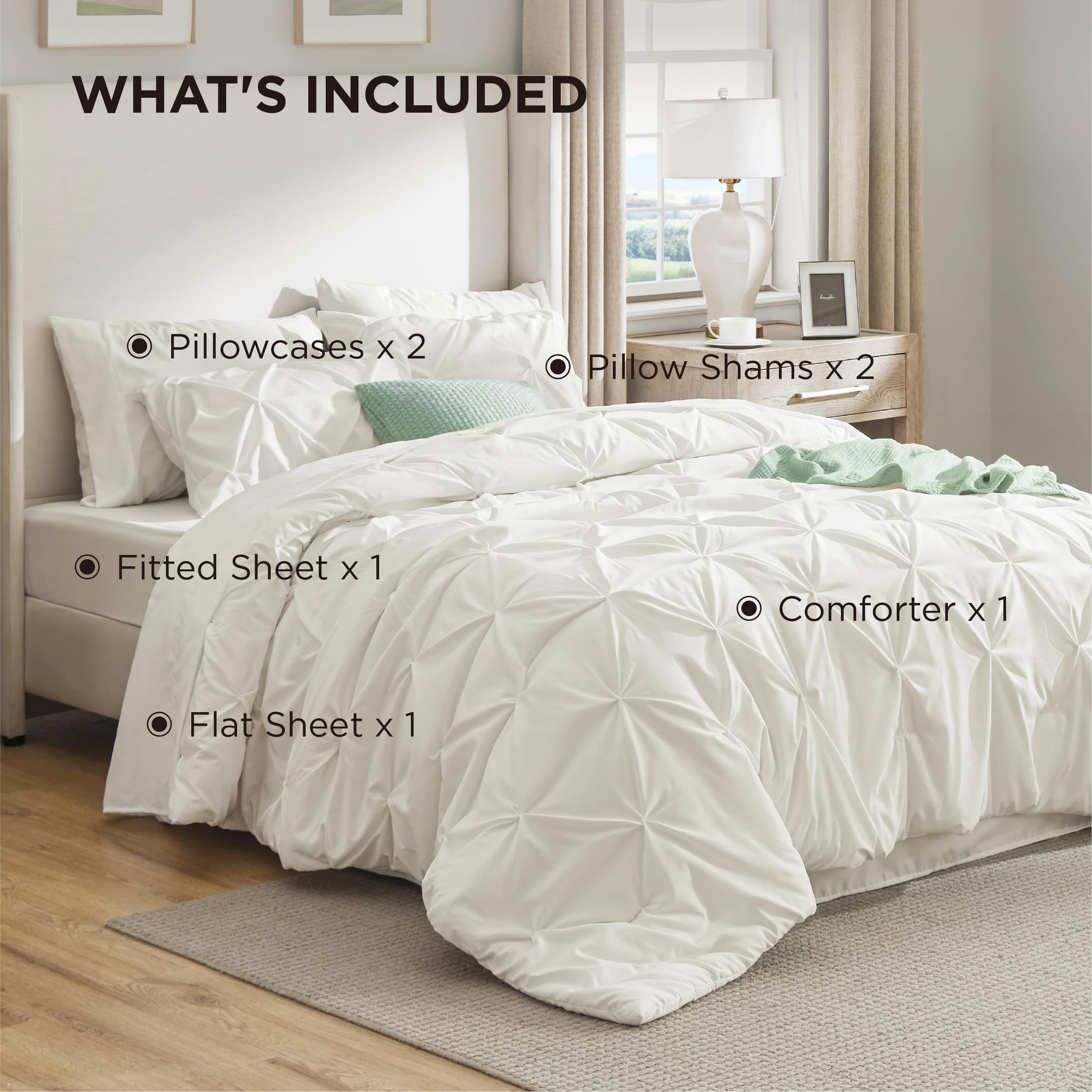 Bedsure California King size comparison showing scale and full-bed coverage