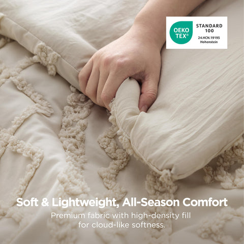 Bedsure GentleSoft jacquard fabric closeup showing soft weave and comfort