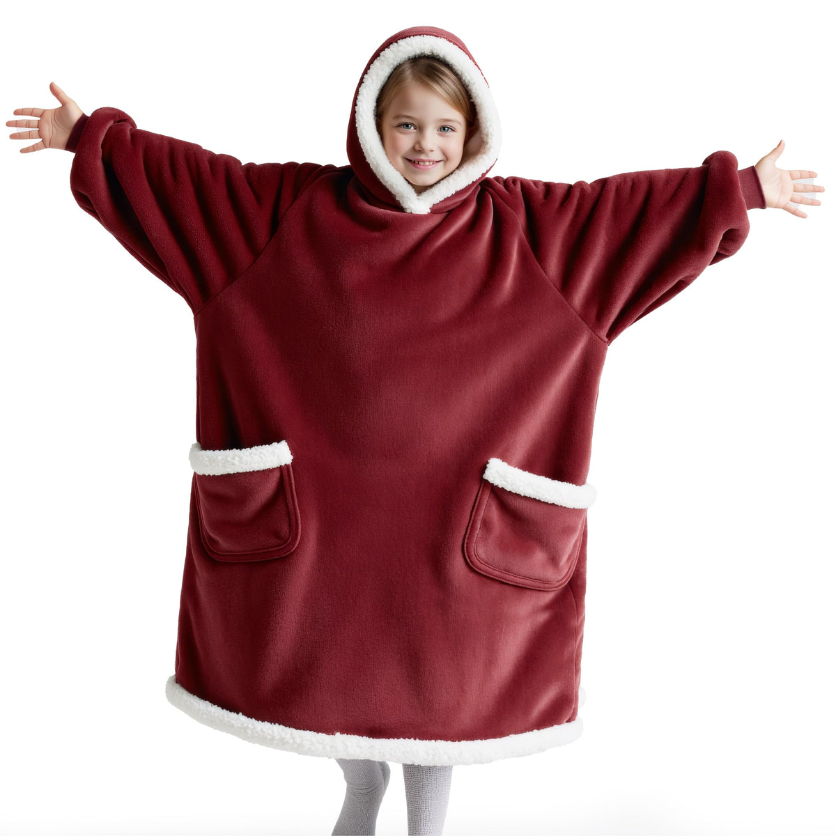 Bedsure kids hoodie front view showing cozy warmth and easy wear