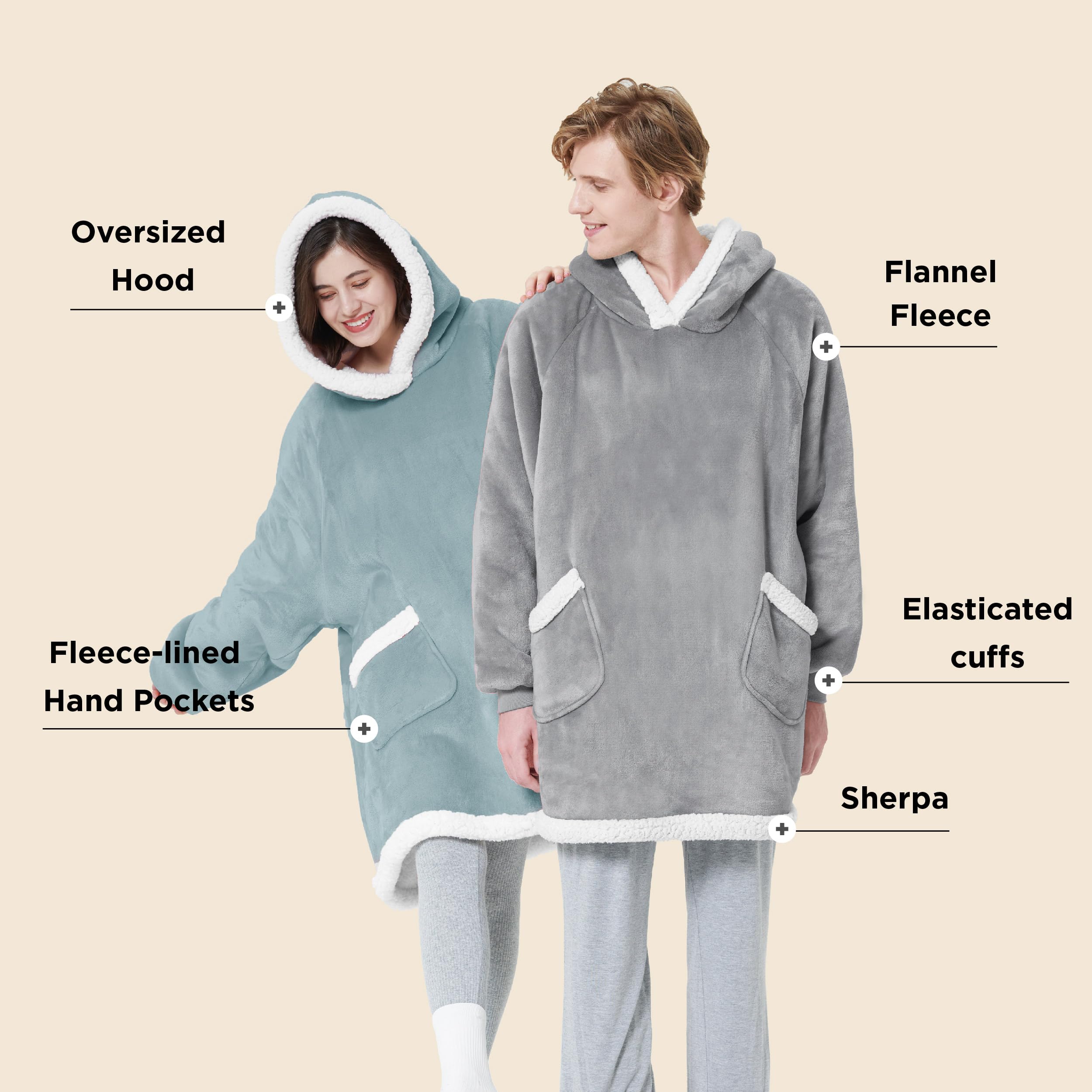 Bedsure sherpa close-up revealing plush lining and soft texture benefit