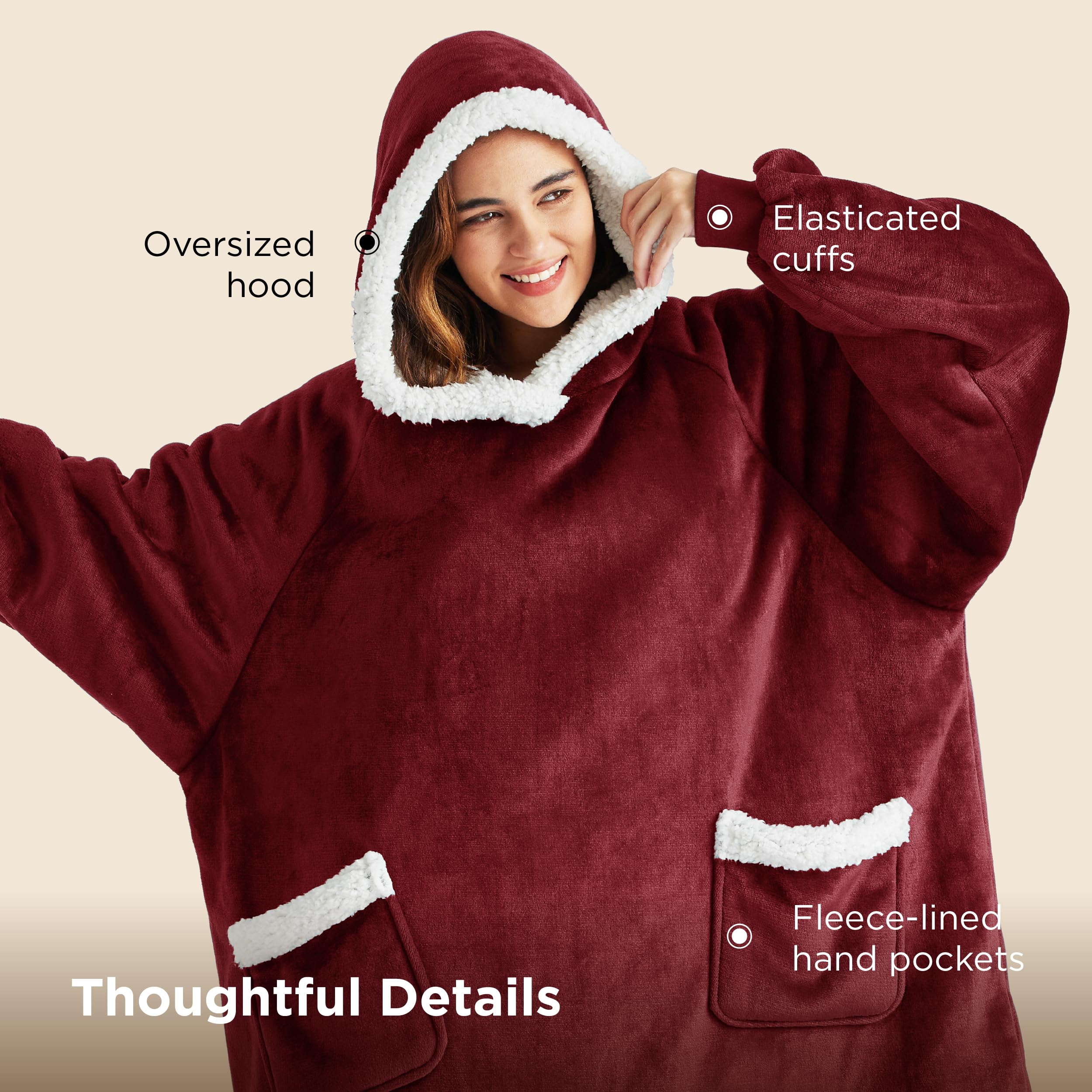 Bedsure hoodie on child for scale and comfortable oversized fit