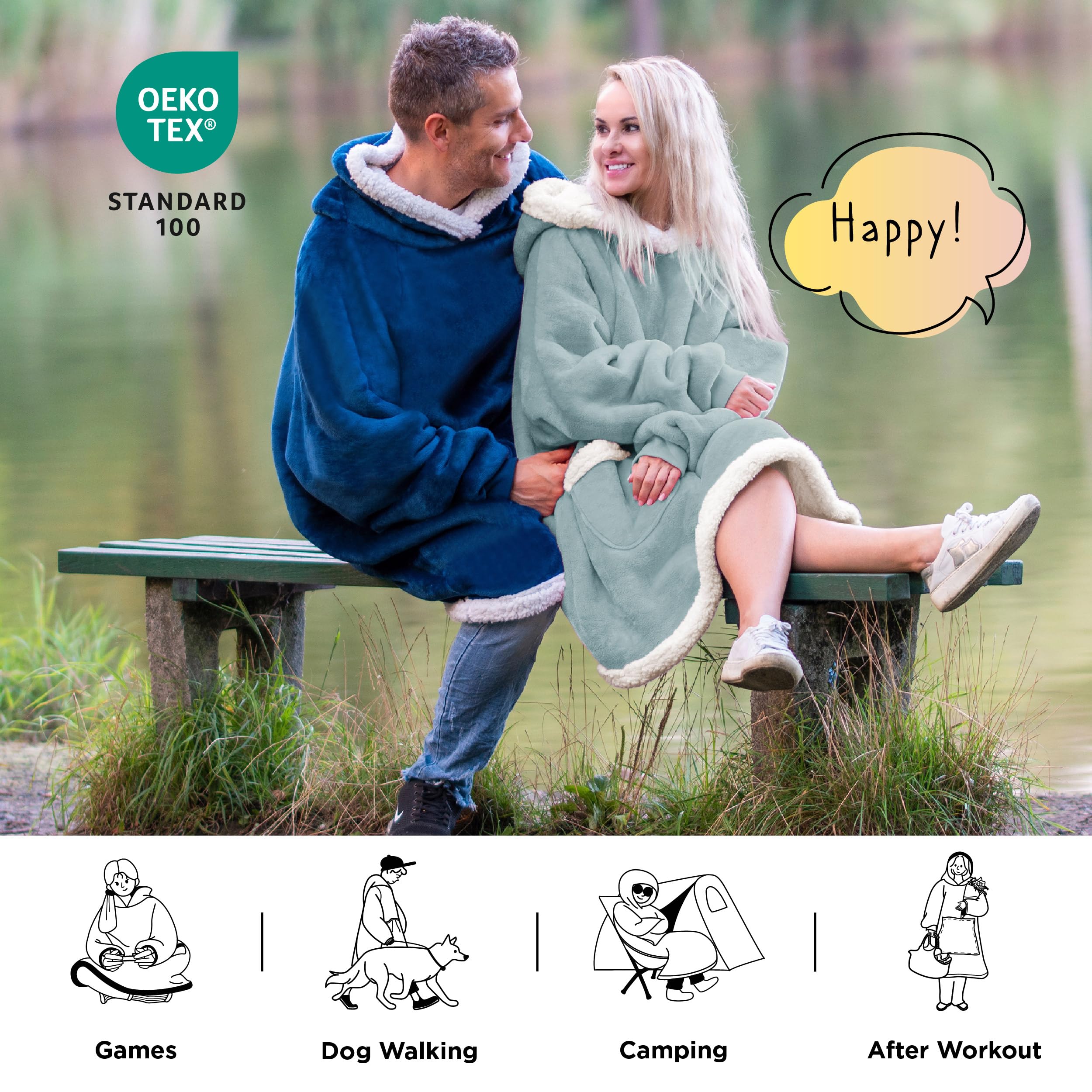 Bedsure hoodie size comparison showing available sizes for correct fit