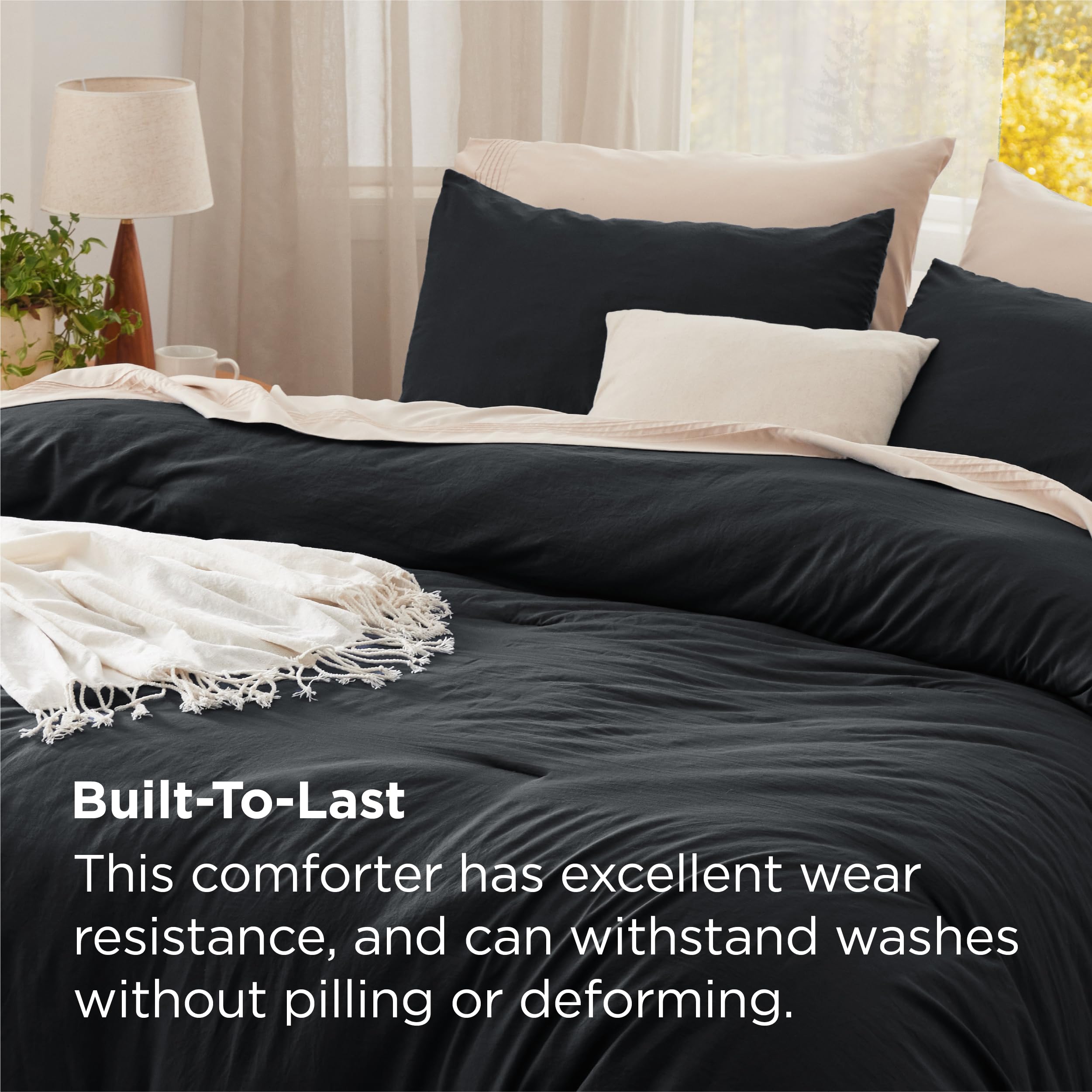 Bedsure comforter close-up texture highlighting cotton-like softness and comfort