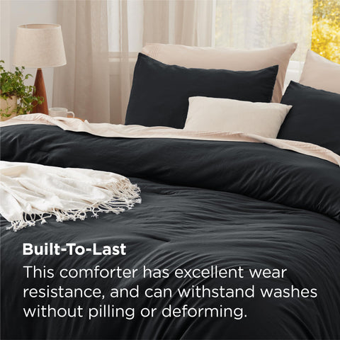 Bedsure comforter close-up texture highlighting cotton-like softness and comfort