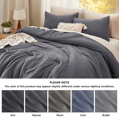 Bedsure comforter in washing machine demonstrating easy-care, machine-washable benefit