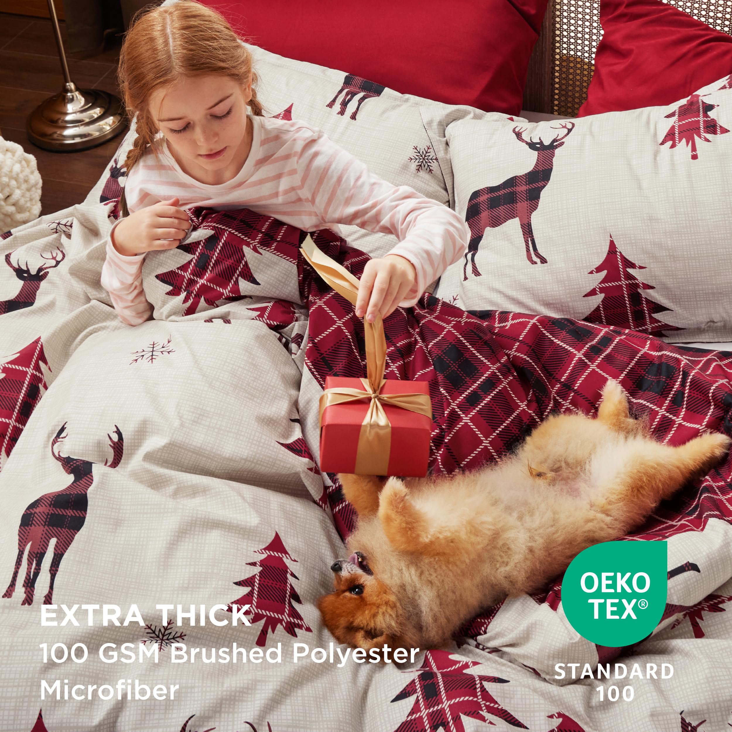 Bedsure duvet close-up of brushed microfiber, delivers soft comfortable feel
