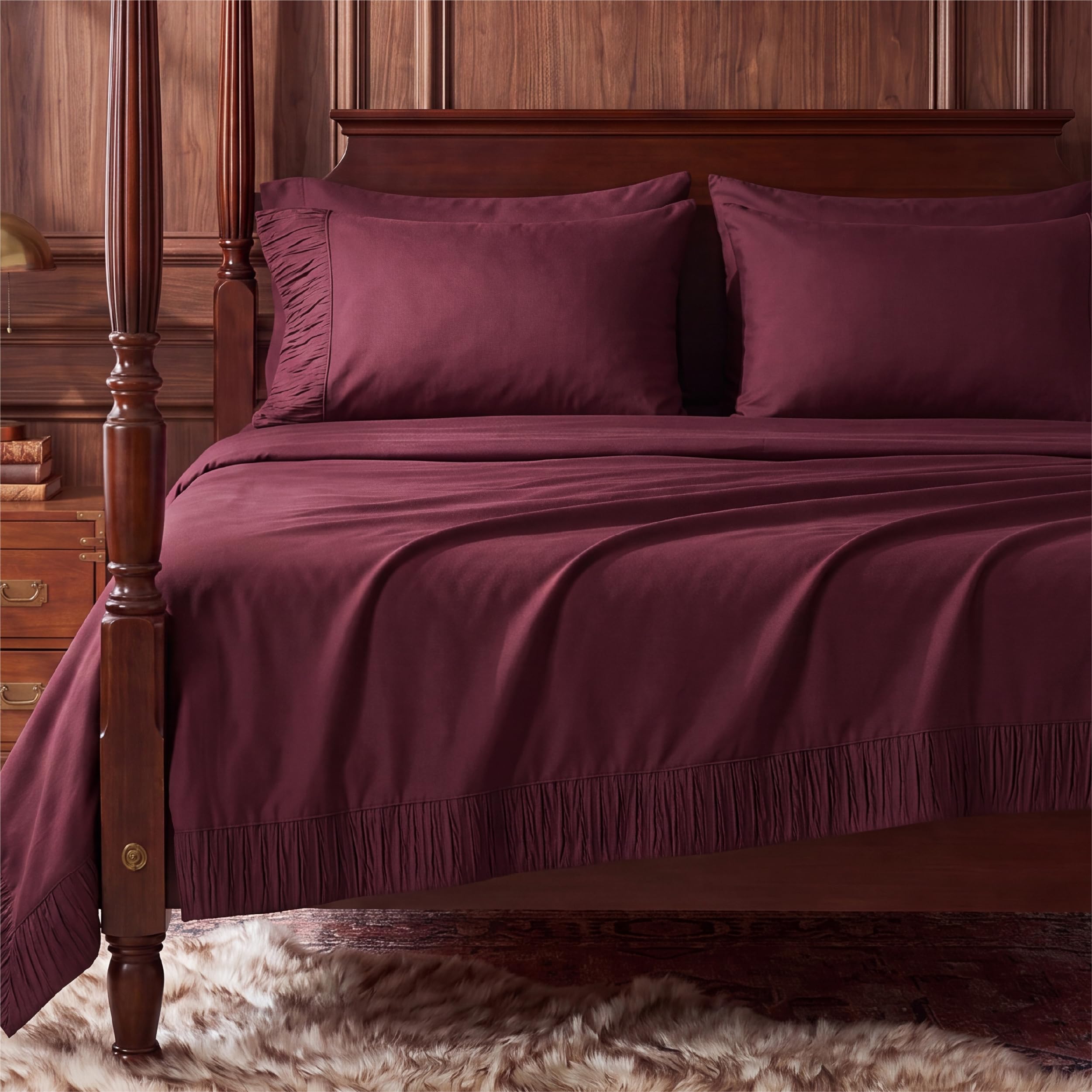 Bedsure sheets in a modern bedroom lifestyle shot promoting cozy relaxation