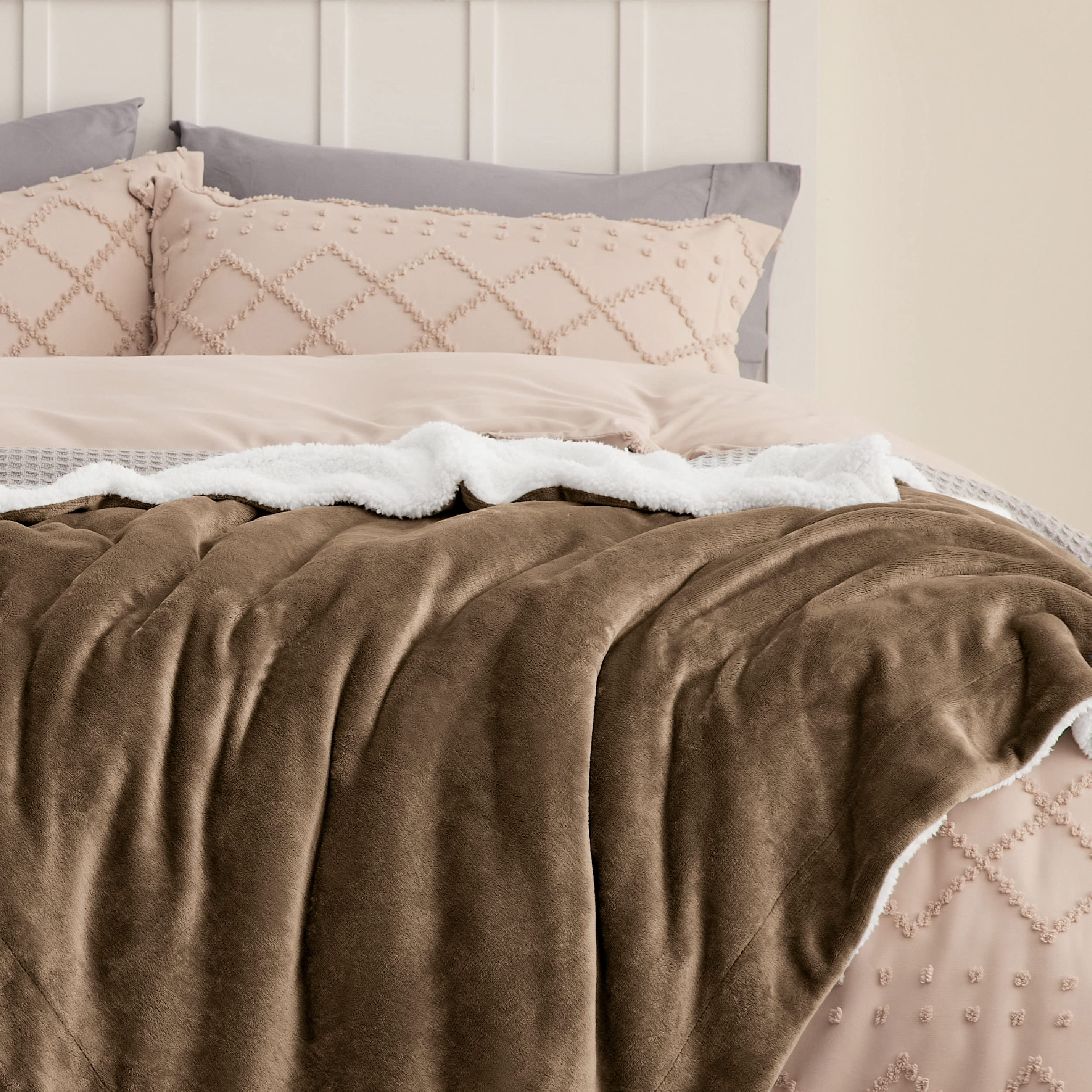 Bedsure king blanket styled on bed showing full coverage and decor fit