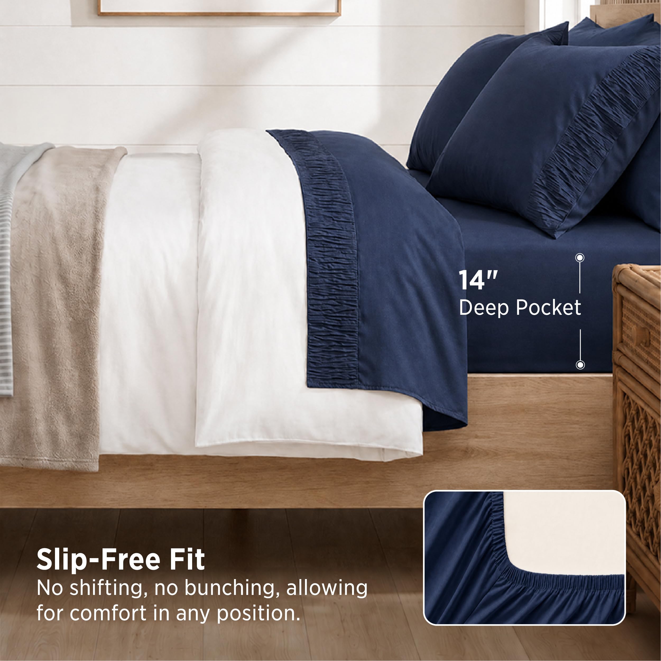 Bedsure oversized pillowcase pocket view keeping pillows fully enclosed