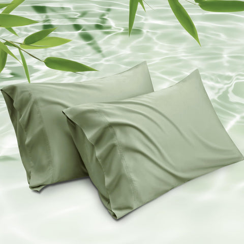 Bedsure front view of king pillowcases showing smooth cool fabric benefit