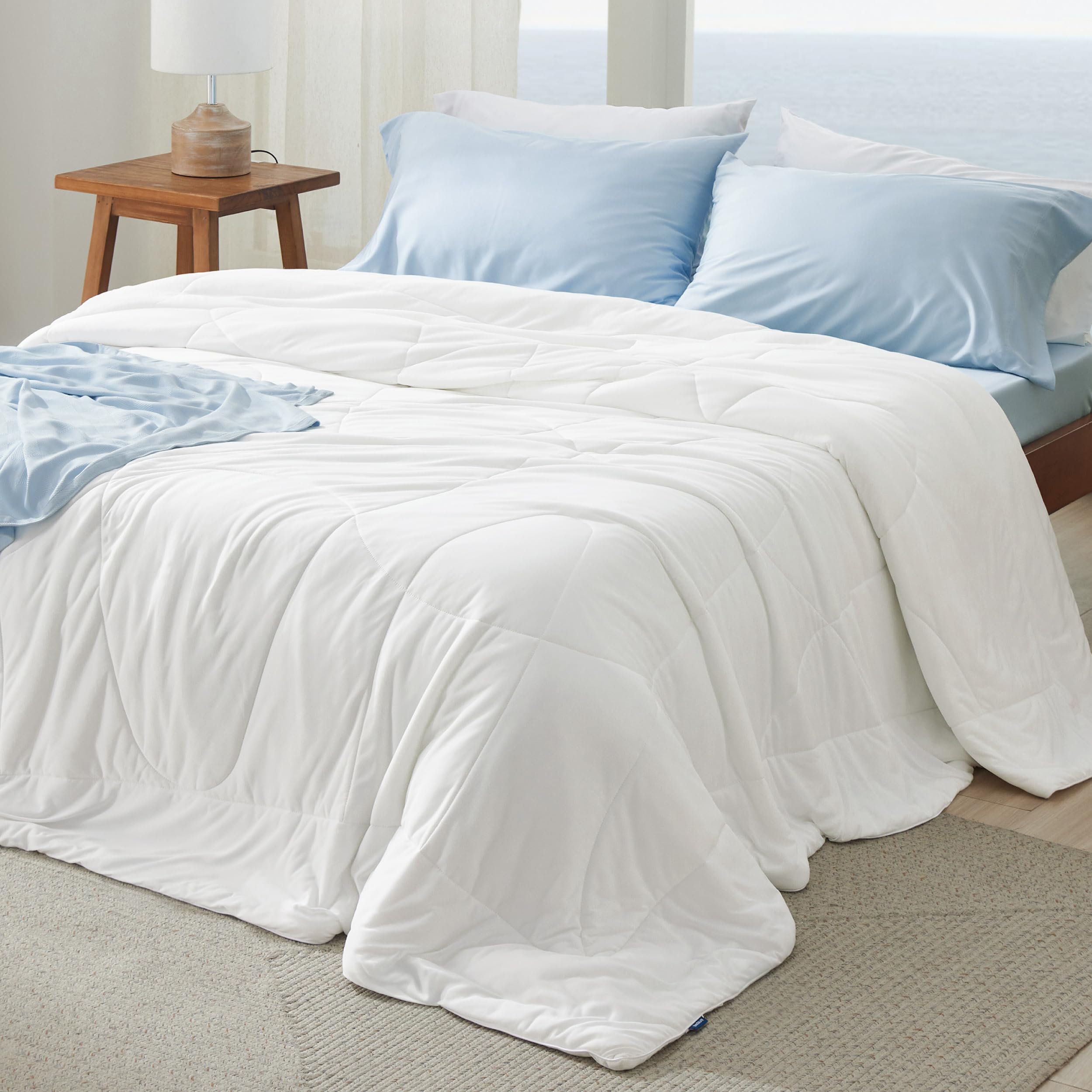 Bedsure front view showing king-size comforter and breathable fabric for cool sleep