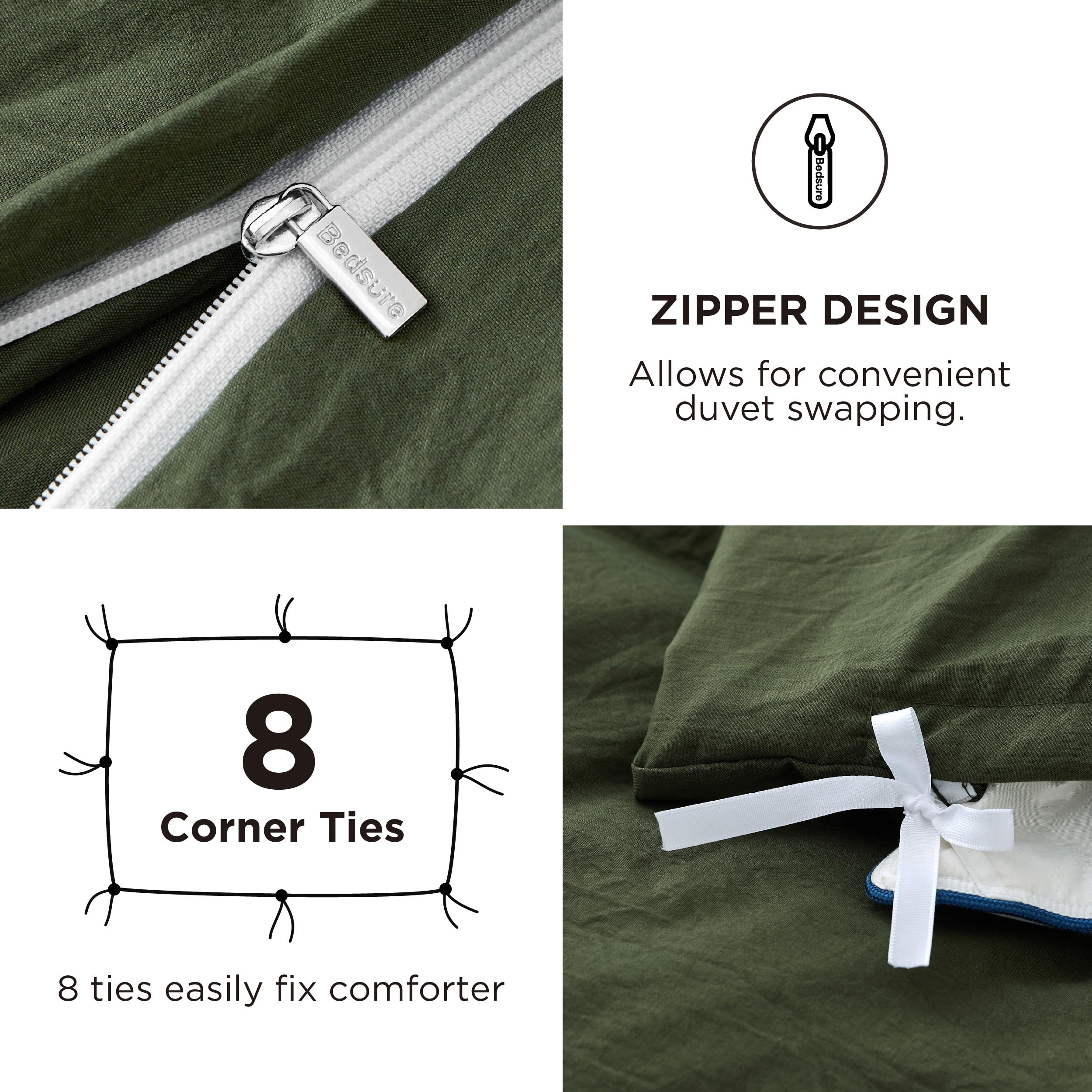 Bedsure label and stitching detail showing quality construction benefit