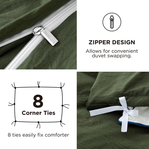 Bedsure label and stitching detail showing quality construction benefit