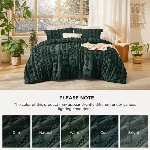 Bedsure care label detail showing washing instructions for long-lasting softness
