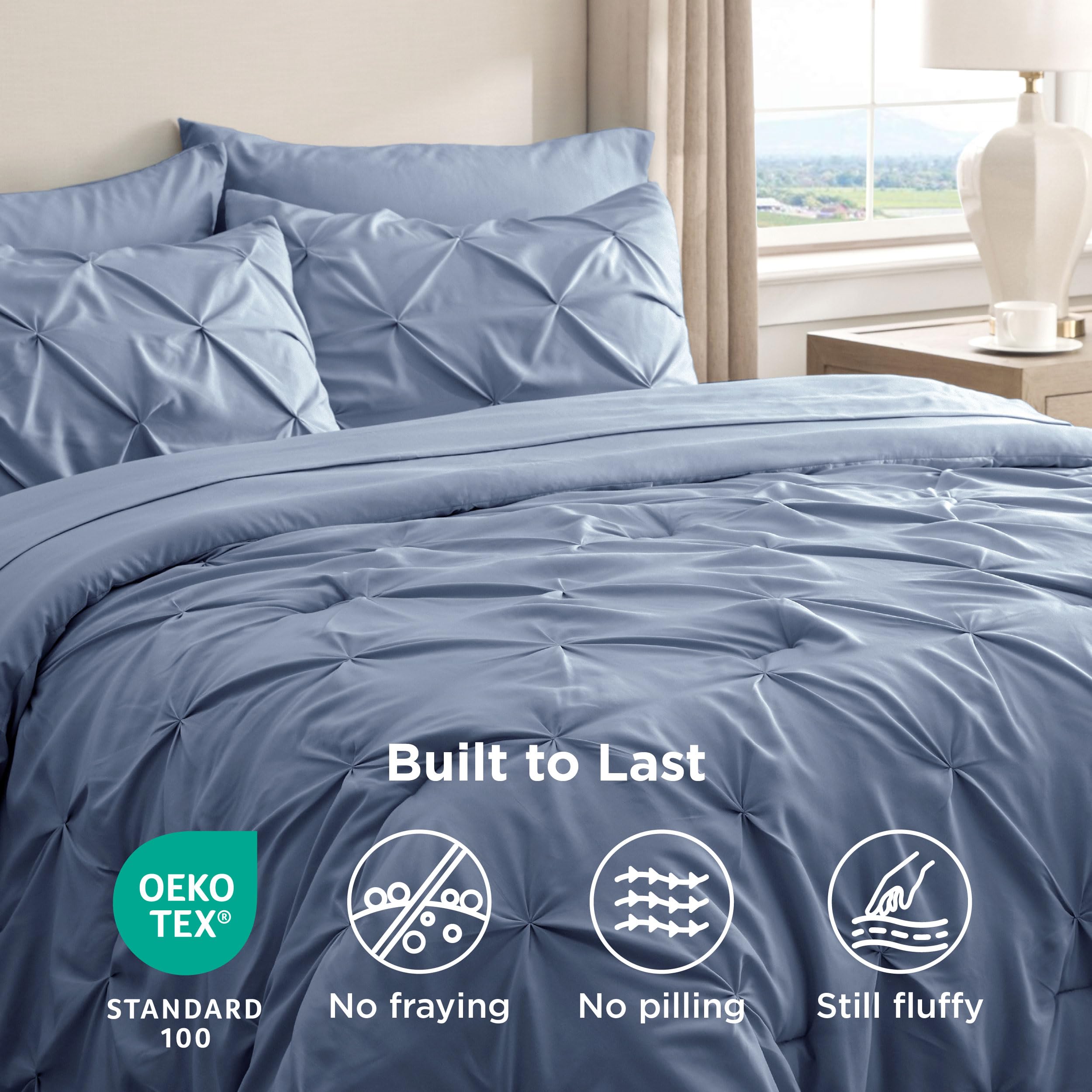 Bedsure care tag and wash symbols illustrating easy machine-wash maintenance