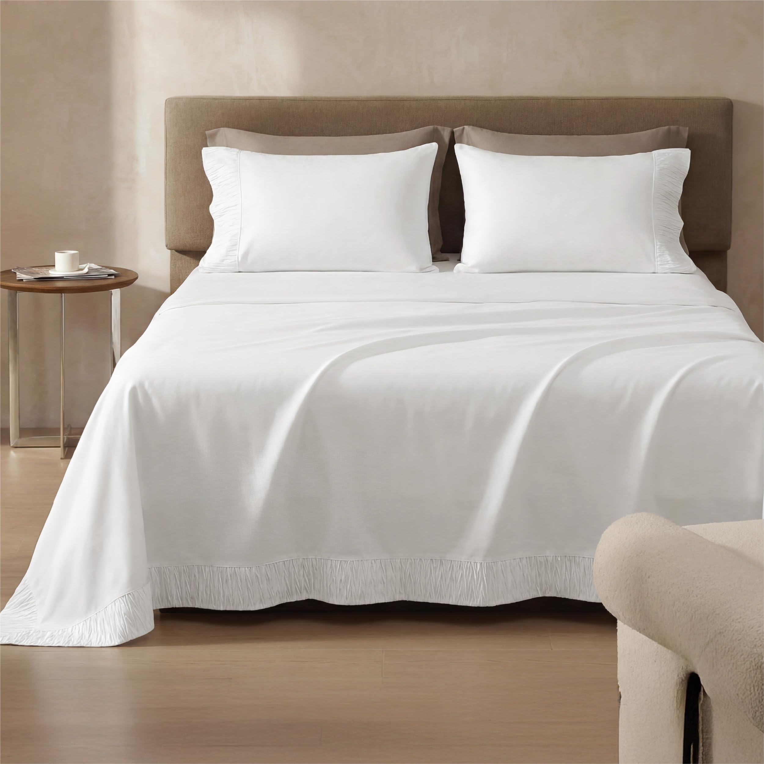 Bedsure sheets in washing machine showing easy machine-wash care
