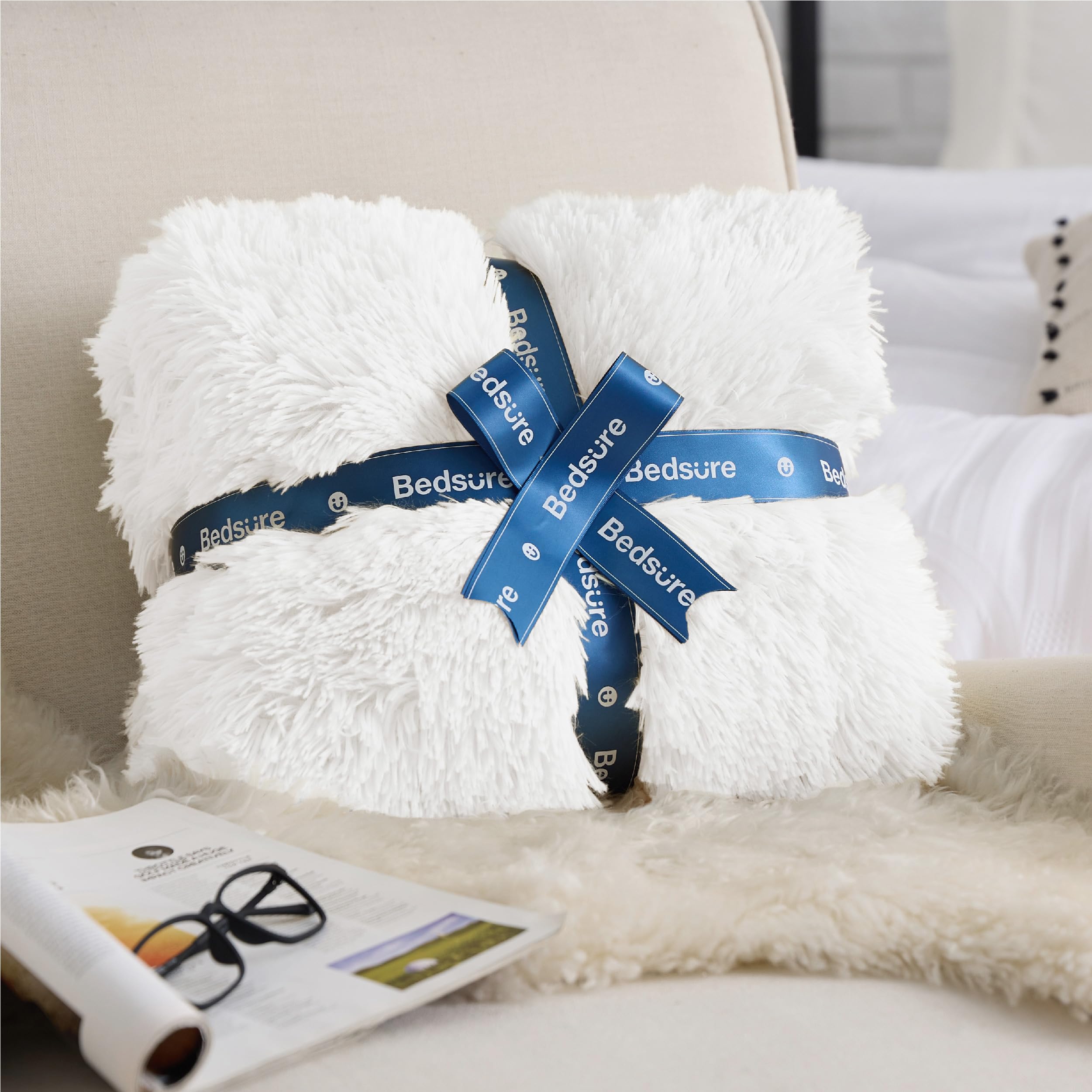 Bedsure used as a couch throw showing comfort and cozy lounging benefit