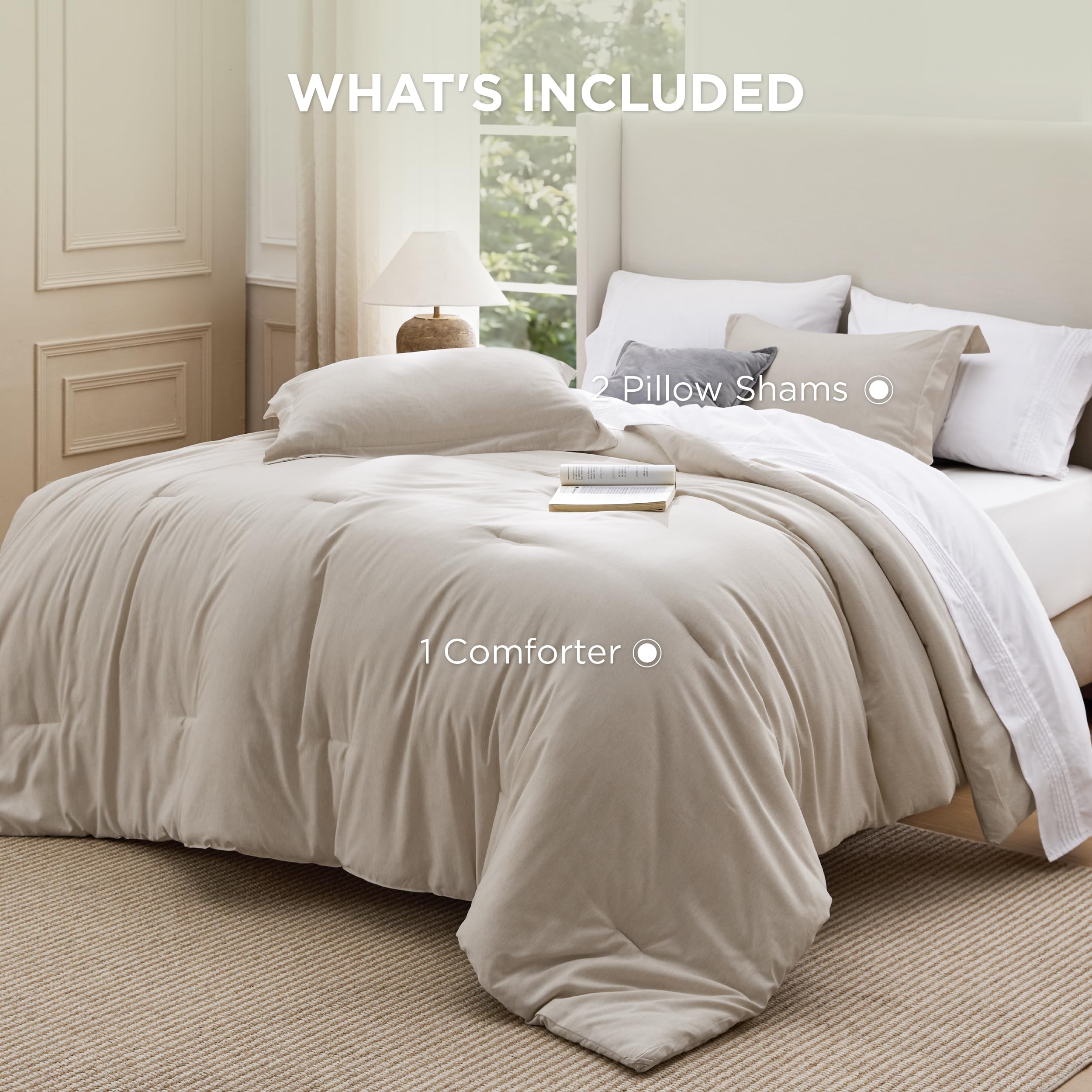 Bedsure cozy evening scene showing comforter used during reading time