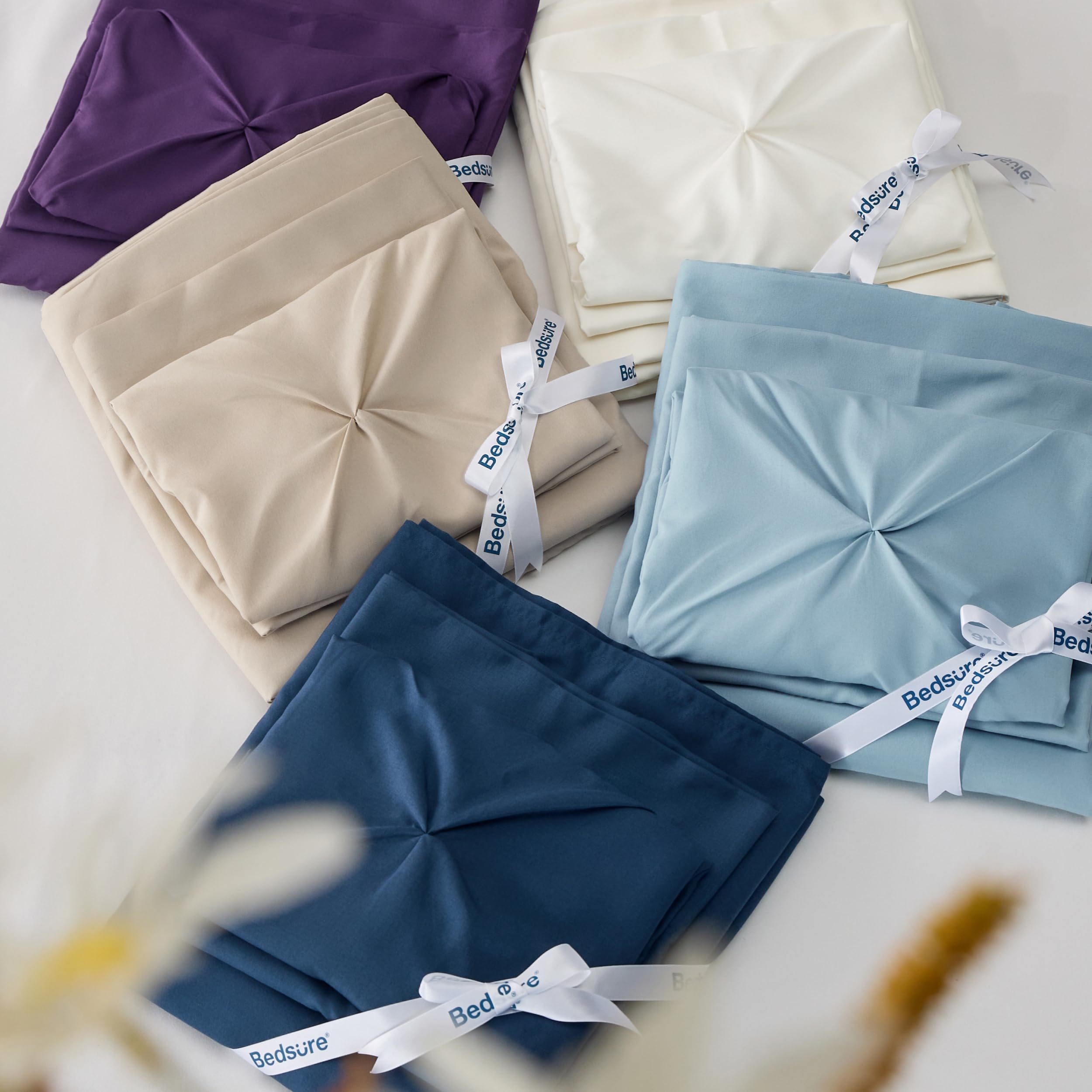 Bedsure comforter side shot displaying loft and lightweight down-alternative fill
