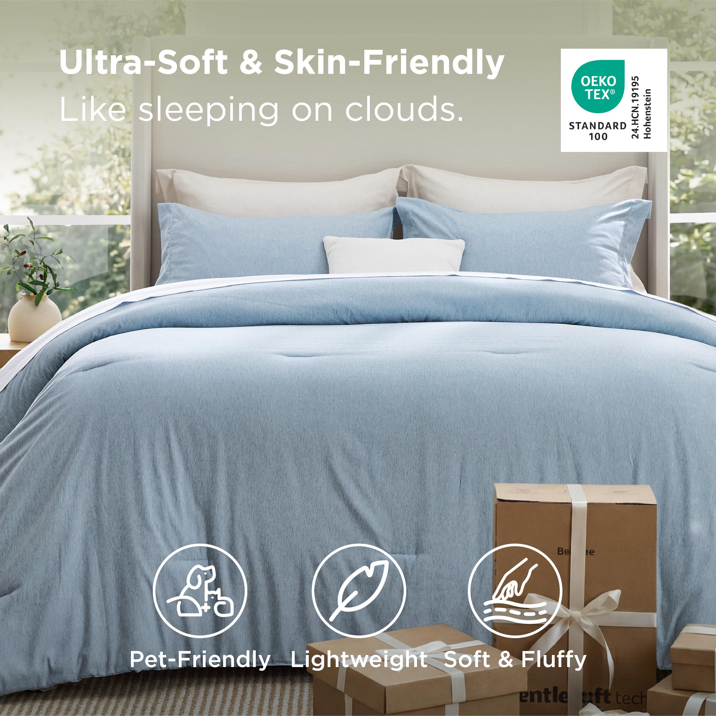 Bedsure pillow shams detail highlighting matching fabric and neat finish