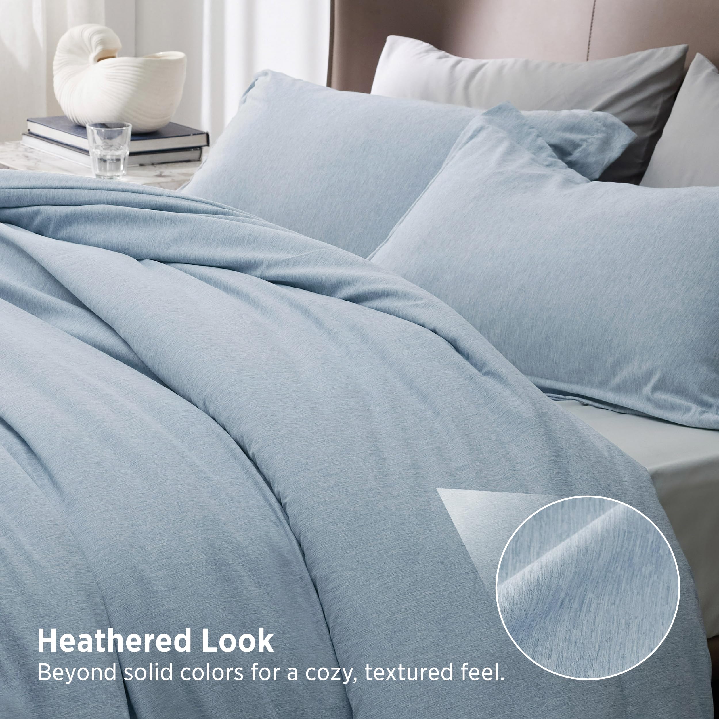 Bedsure matching pillow shams displayed on bed offering coordinated styling benefit