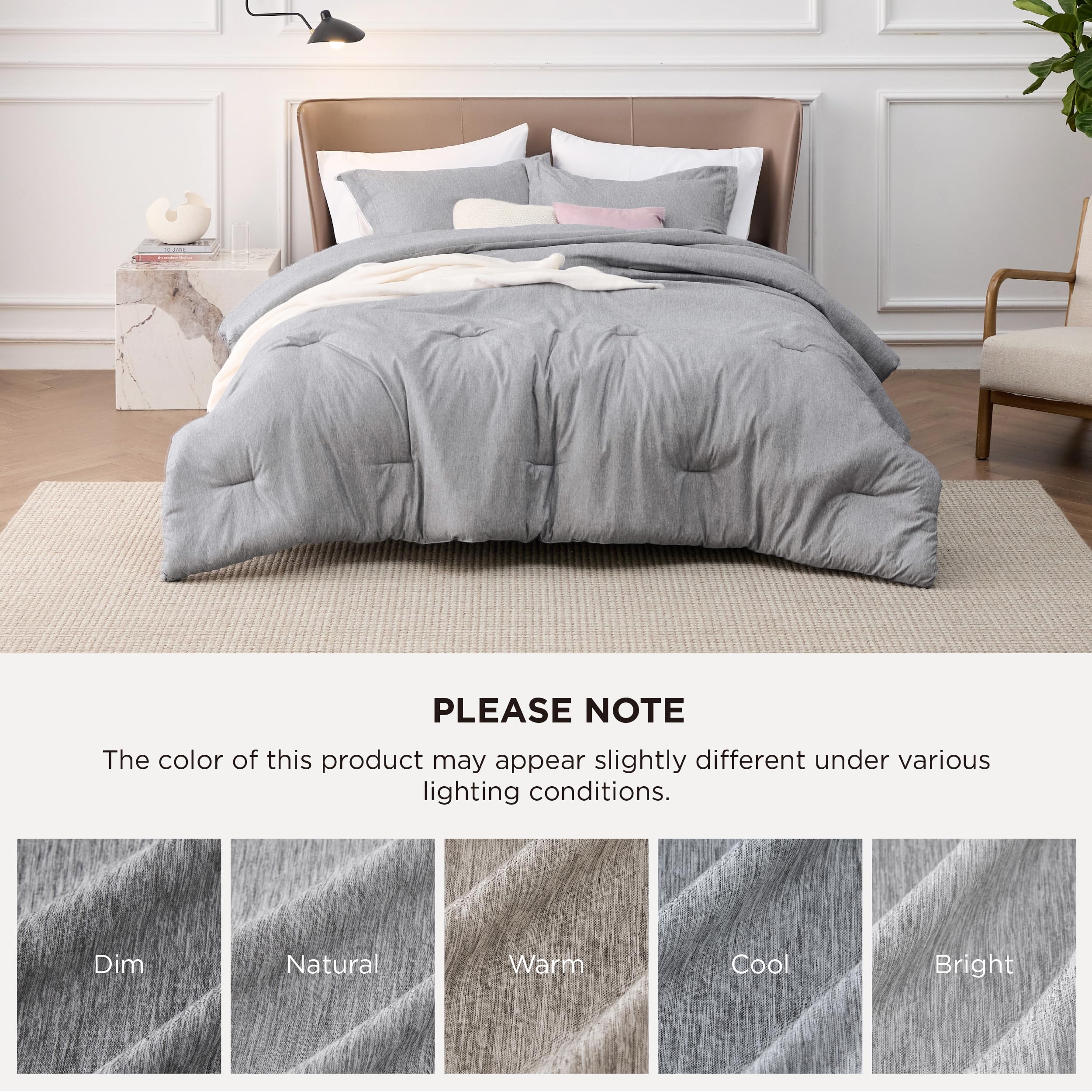 Bedsure folded comforter view highlighting lightweight, easy storage
