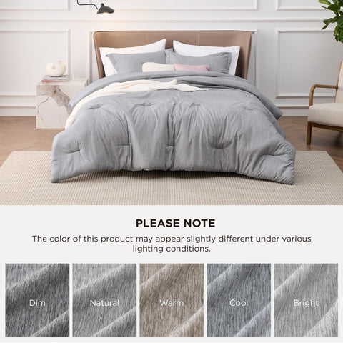 Bedsure folded comforter view highlighting lightweight, easy storage