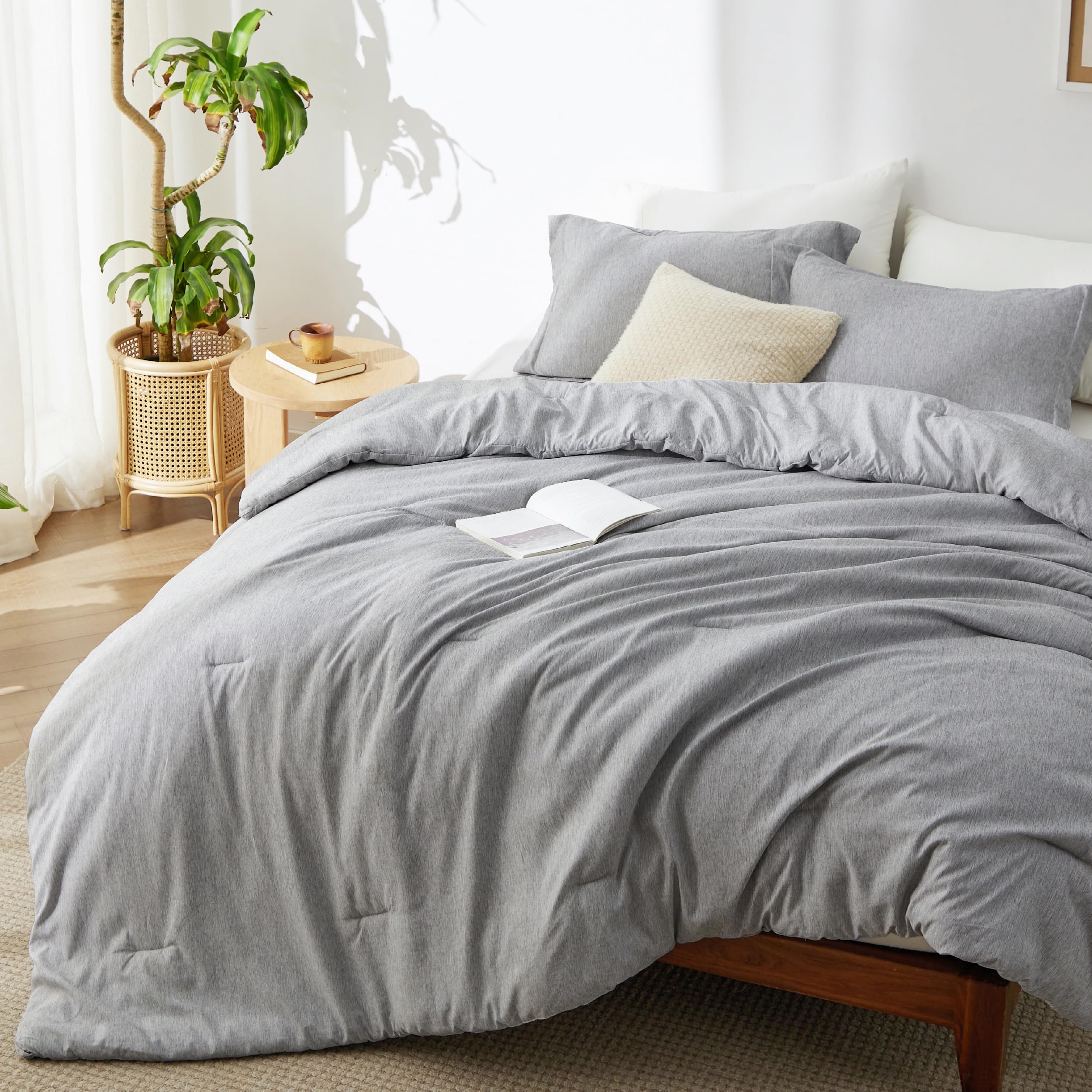 Bedsure comforter front packaging showing soft heathered finish and value
